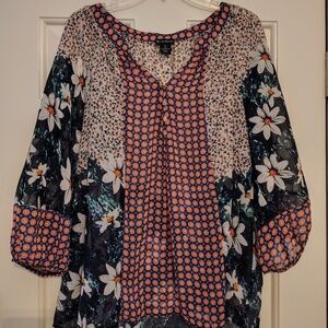 Floral Geometric Blouse